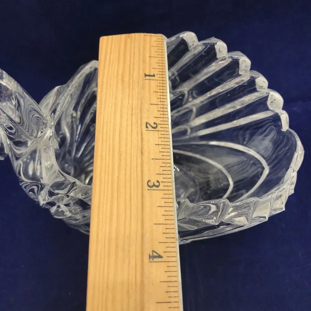 Gloria Vanderbilt Crystal Glass‎ Swan Candy Dish Bowl Signed